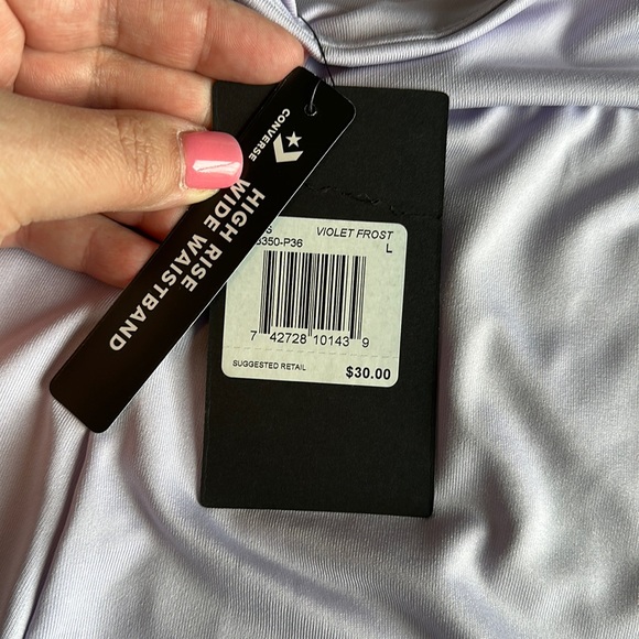 NWT Converse girls Violet Shimmer Leggings - Size L - Picture 3 of 3